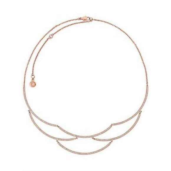 MK Wanderlust Rose Gold Pave Crystals Necklace NWT - Picture 1 of 12